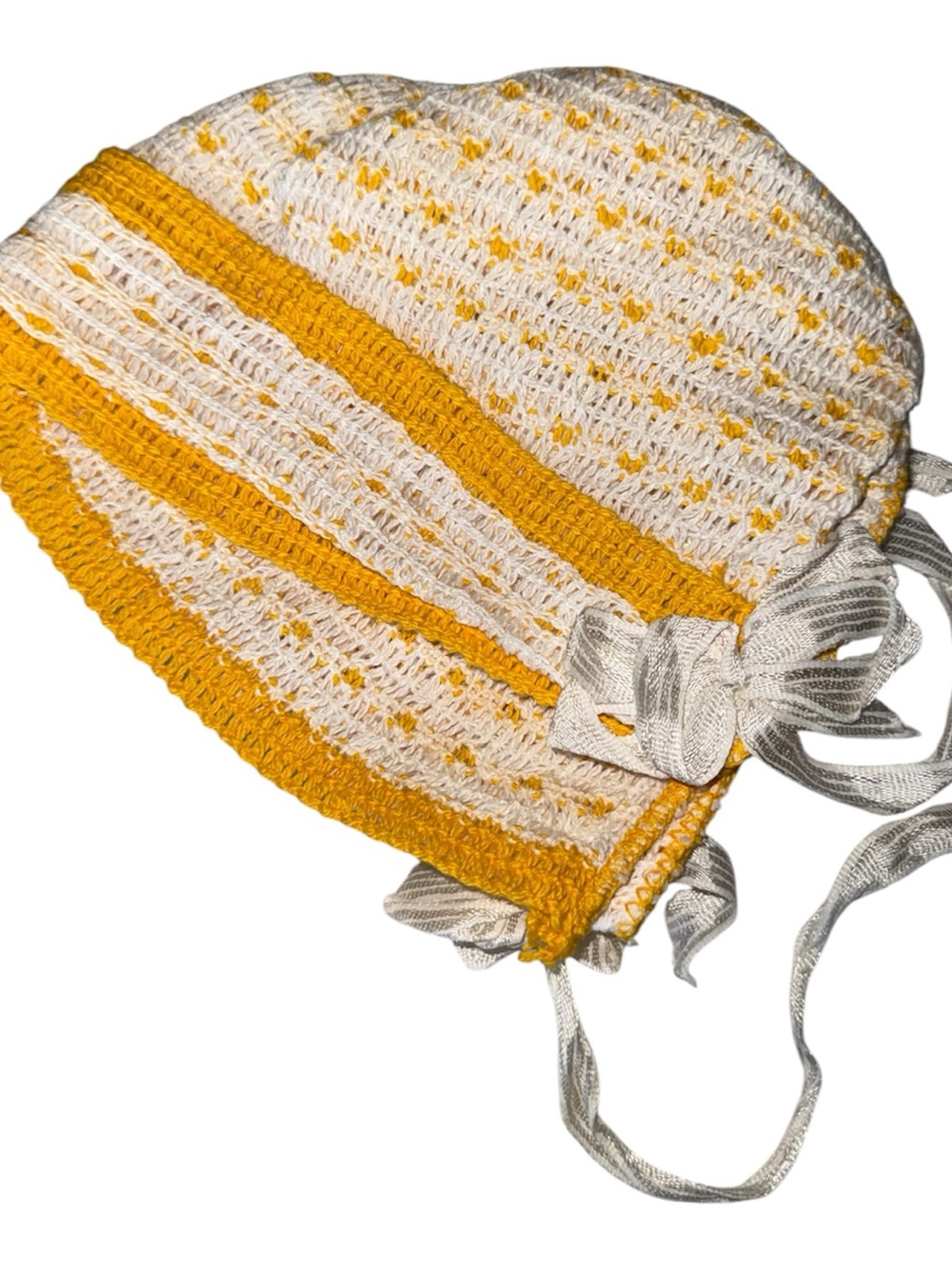 Vintage knit baby bonnet